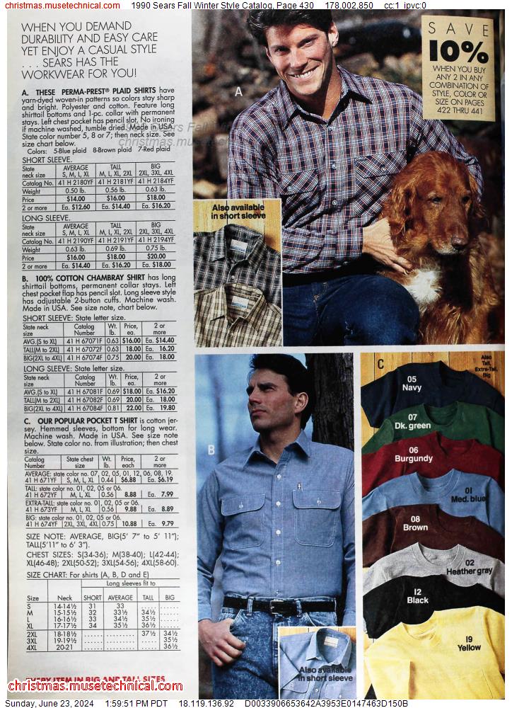 1990 Sears Fall Winter Style Catalog, Page 430