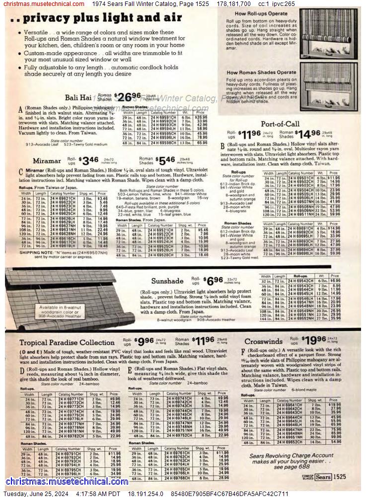 1974 Sears Fall Winter Catalog, Page 1525