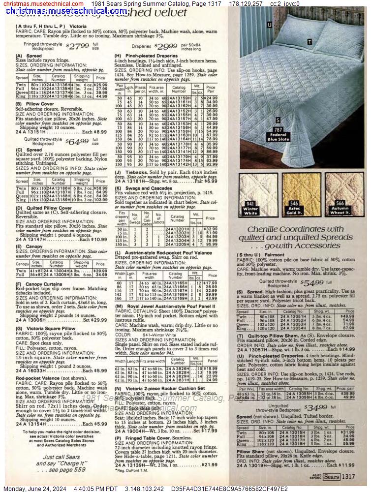 1981 Sears Spring Summer Catalog, Page 1317