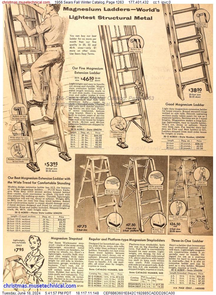 1956 Sears Fall Winter Catalog, Page 1263