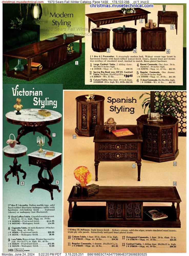 1970 Sears Fall Winter Catalog, Page 1408