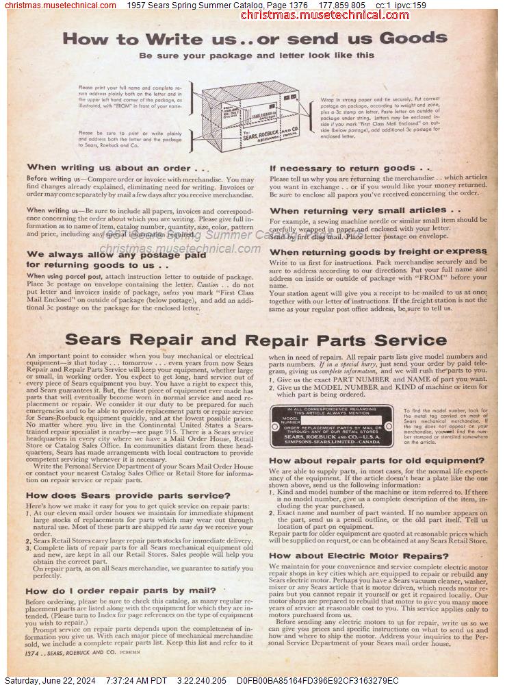 1957 Sears Spring Summer Catalog, Page 1376