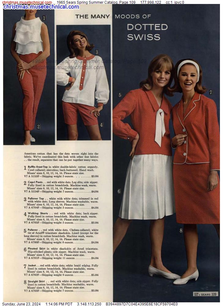 1965 Sears Spring Summer Catalog, Page 109