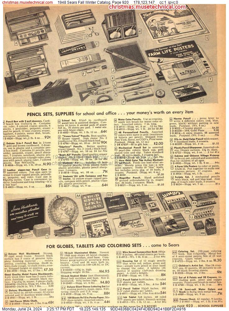 1948 Sears Fall Winter Catalog, Page 920