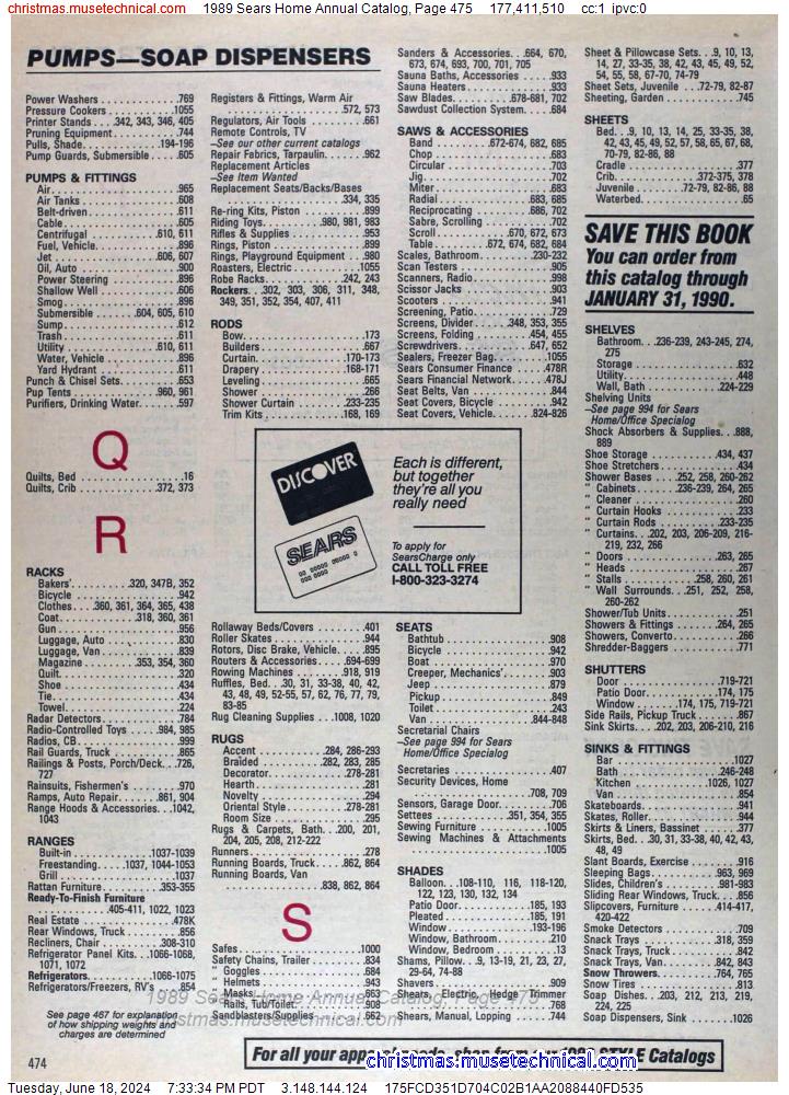 1989 Sears Home Annual Catalog, Page 475