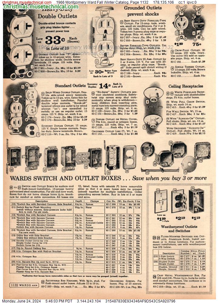 1966 Montgomery Ward Fall Winter Catalog, Page 1132