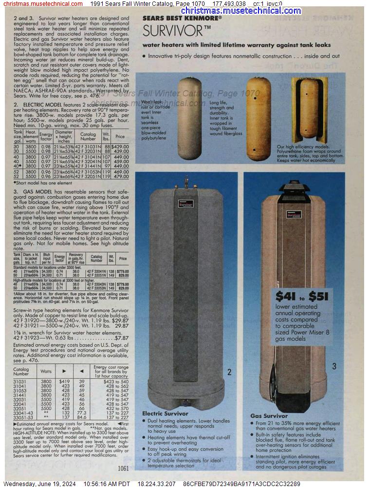 1991 Sears Fall Winter Catalog, Page 1070