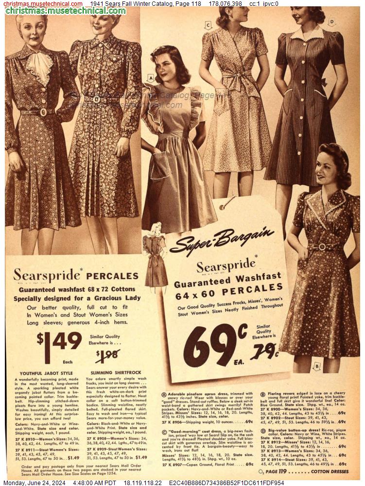 1941 Sears Fall Winter Catalog, Page 118