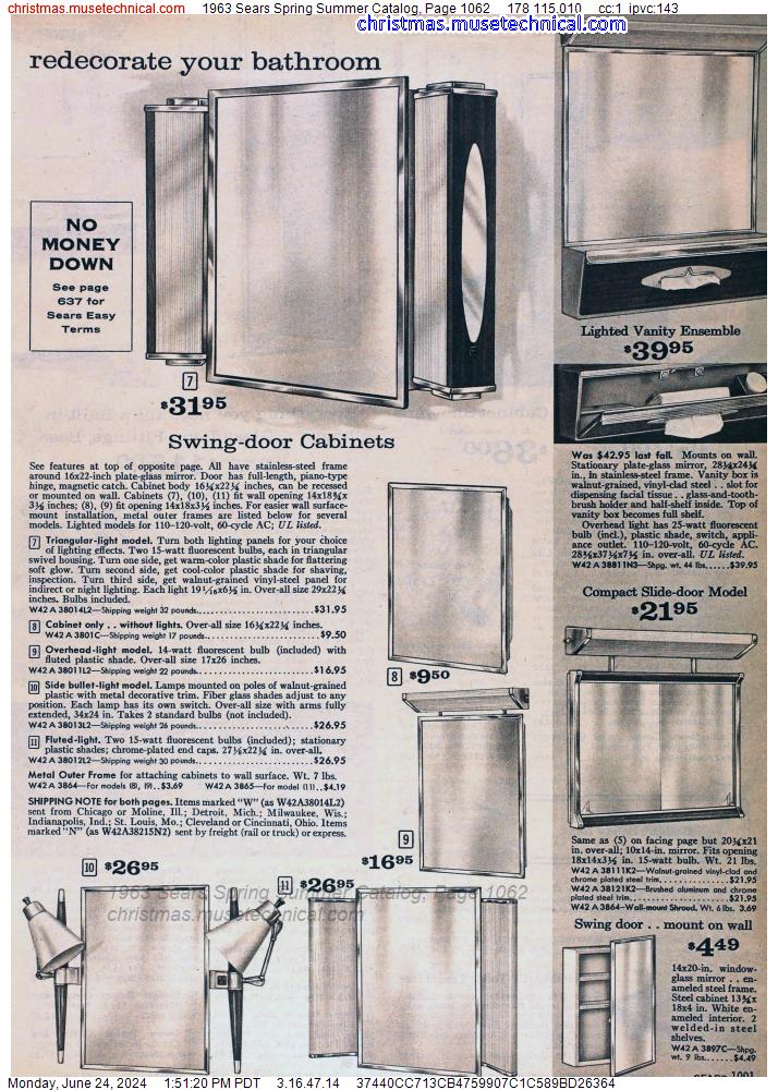 1963 Sears Spring Summer Catalog, Page 1062