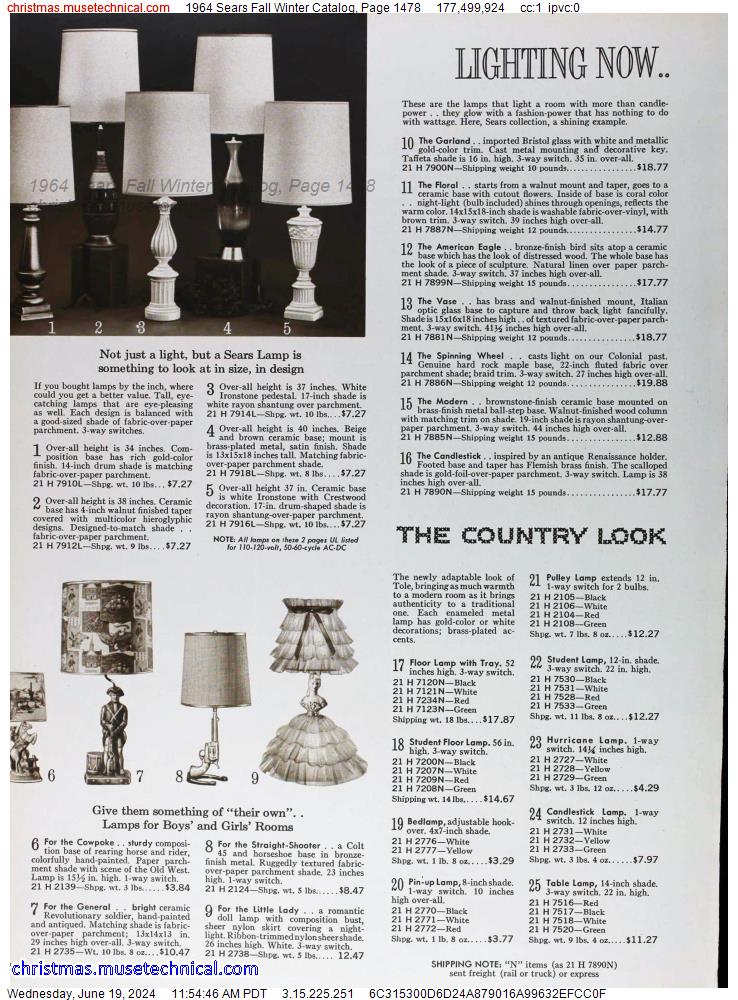 1964 Sears Fall Winter Catalog, Page 1478