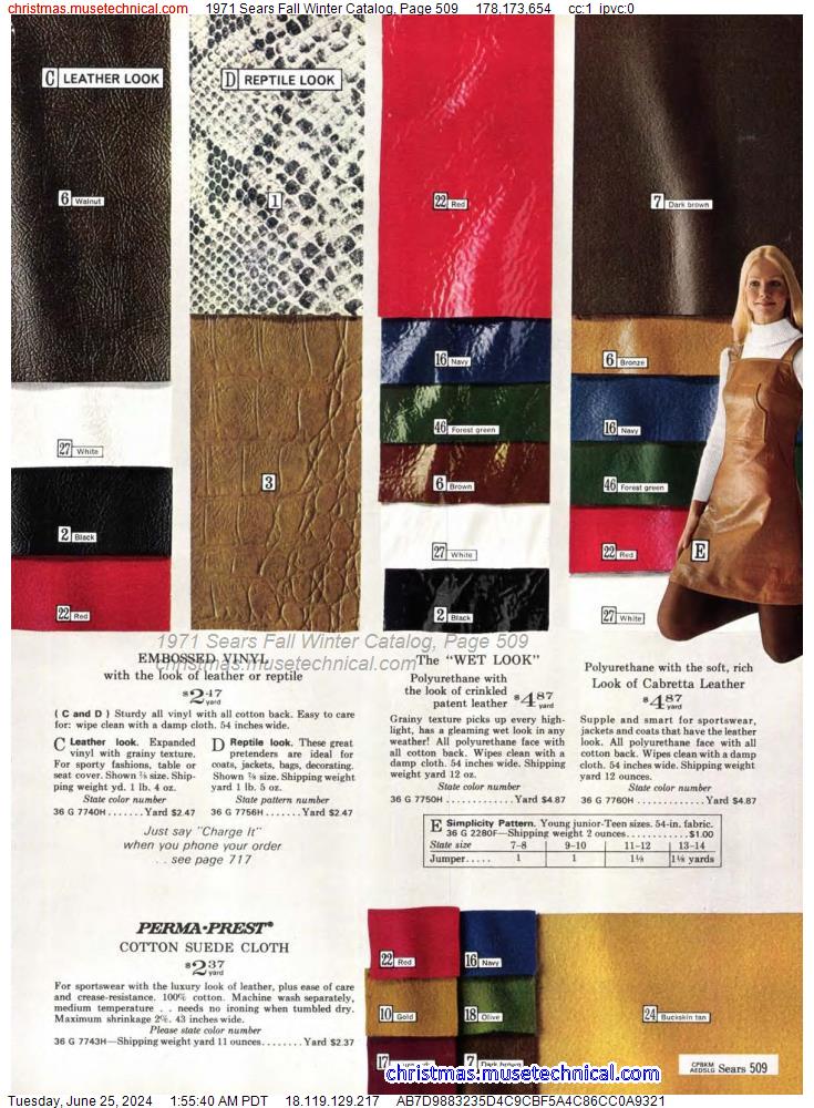 1971 Sears Fall Winter Catalog, Page 509