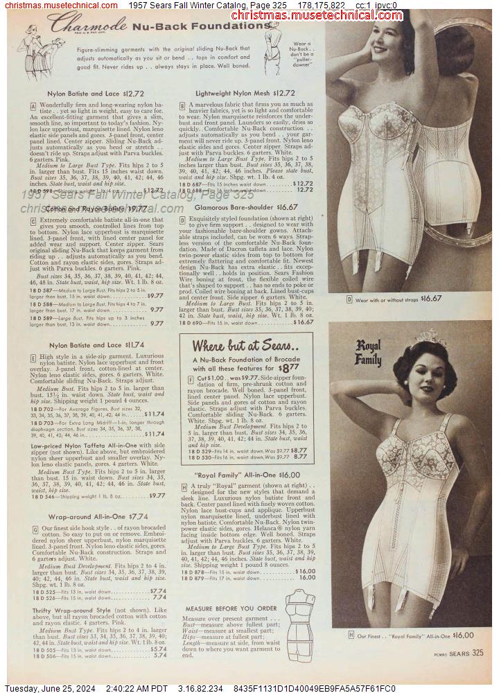 1957 Sears Fall Winter Catalog, Page 325