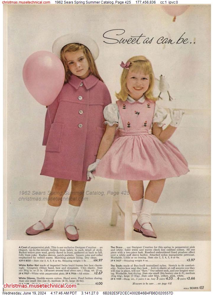 1962 Sears Spring Summer Catalog, Page 425