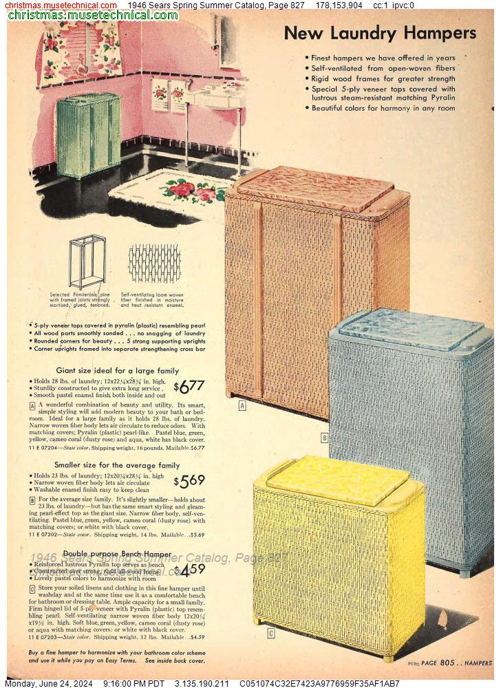 1946 Sears Spring Summer Catalog, Page 827