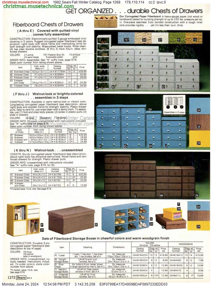 1982 Sears Fall Winter Catalog, Page 1268