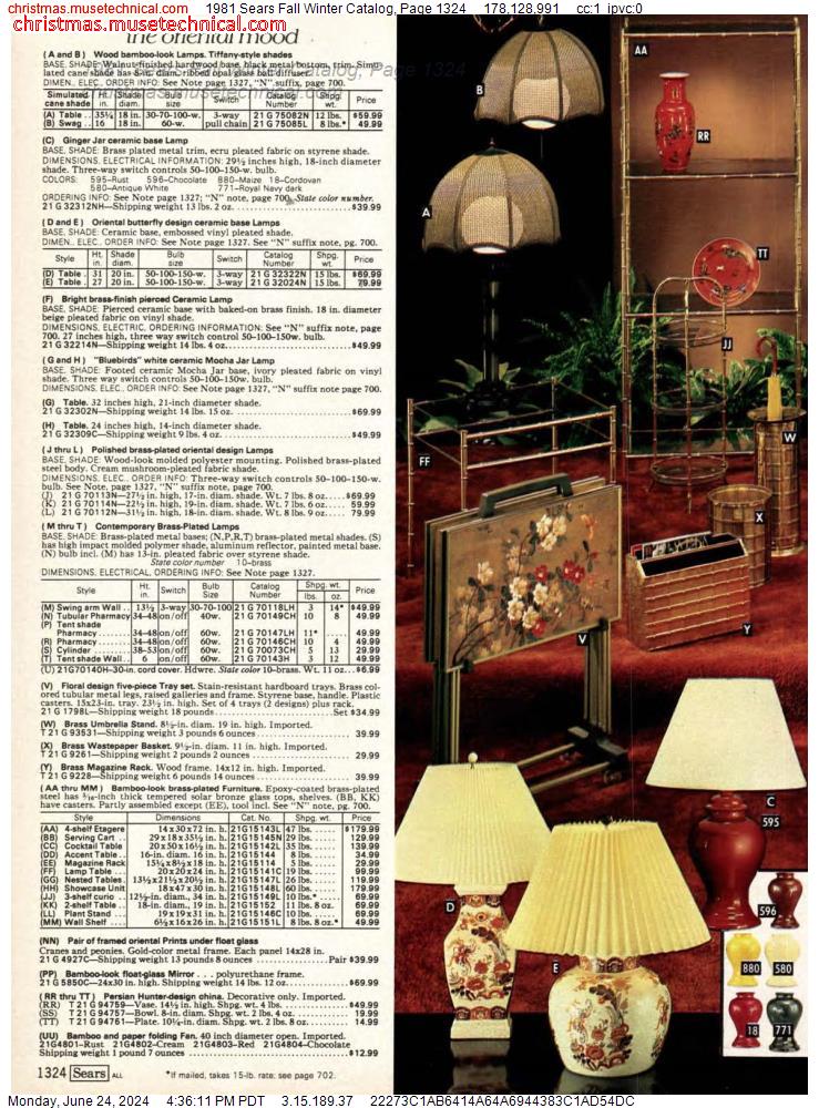 1981 Sears Fall Winter Catalog, Page 1324