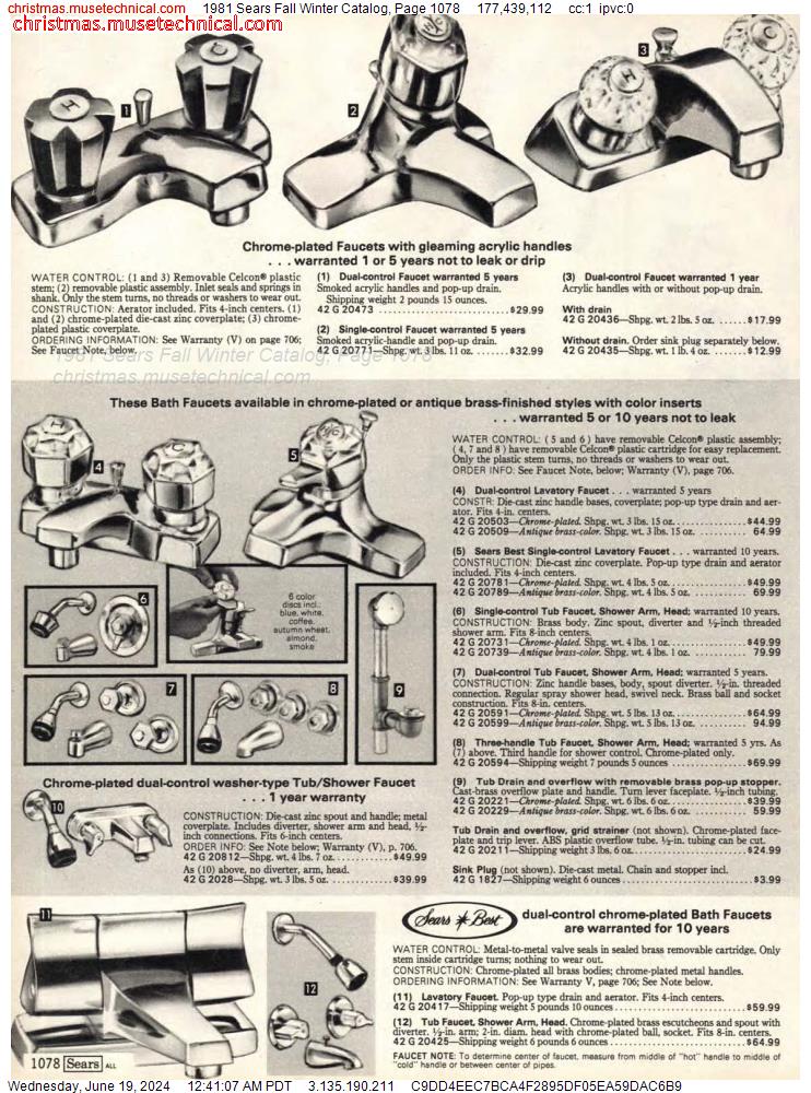 1981 Sears Fall Winter Catalog, Page 1078
