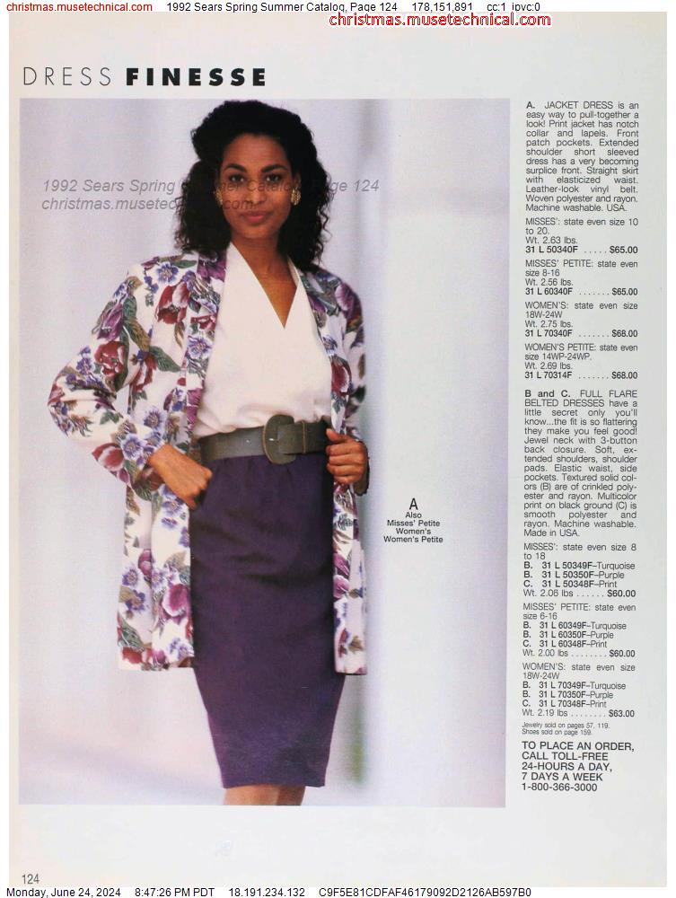 1992 Sears Spring Summer Catalog, Page 124