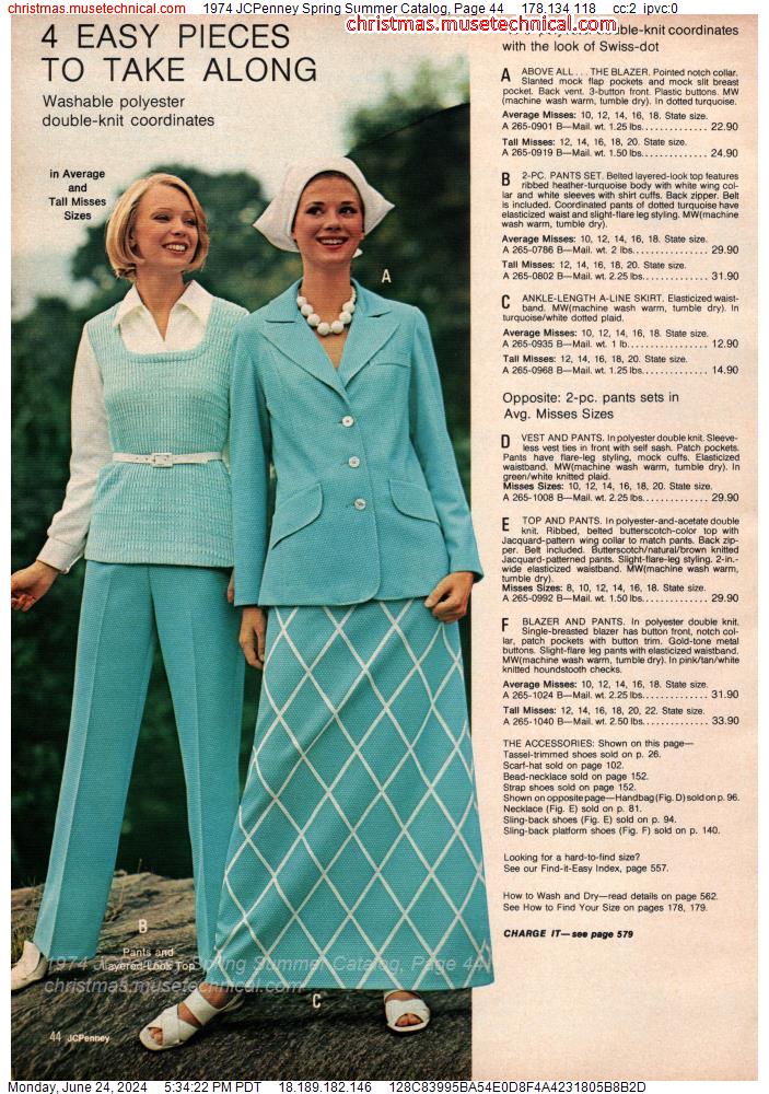 1974 JCPenney Spring Summer Catalog, Page 44