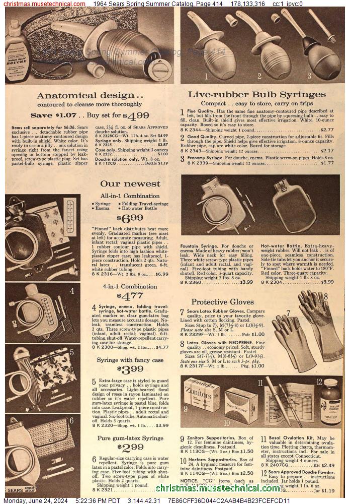 1964 Sears Spring Summer Catalog, Page 414