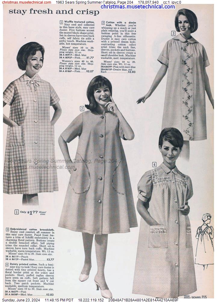 1963 Sears Spring Summer Catalog, Page 204
