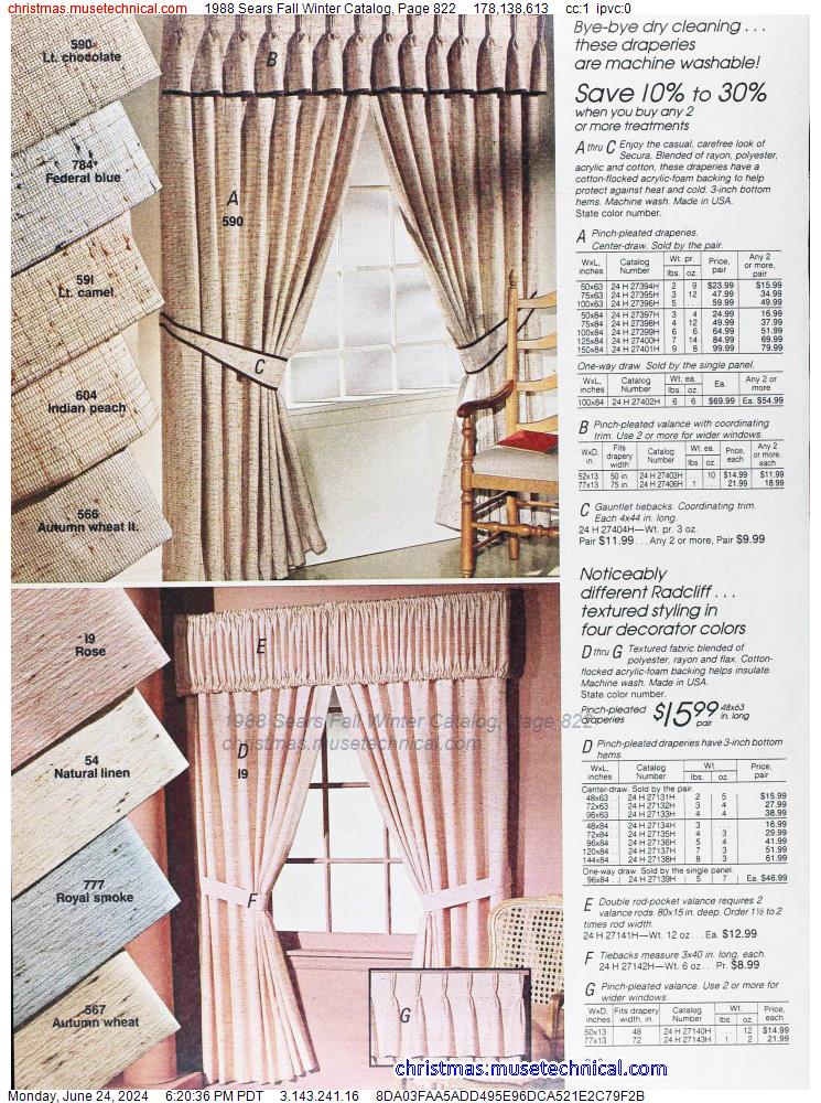 1988 Sears Fall Winter Catalog, Page 822