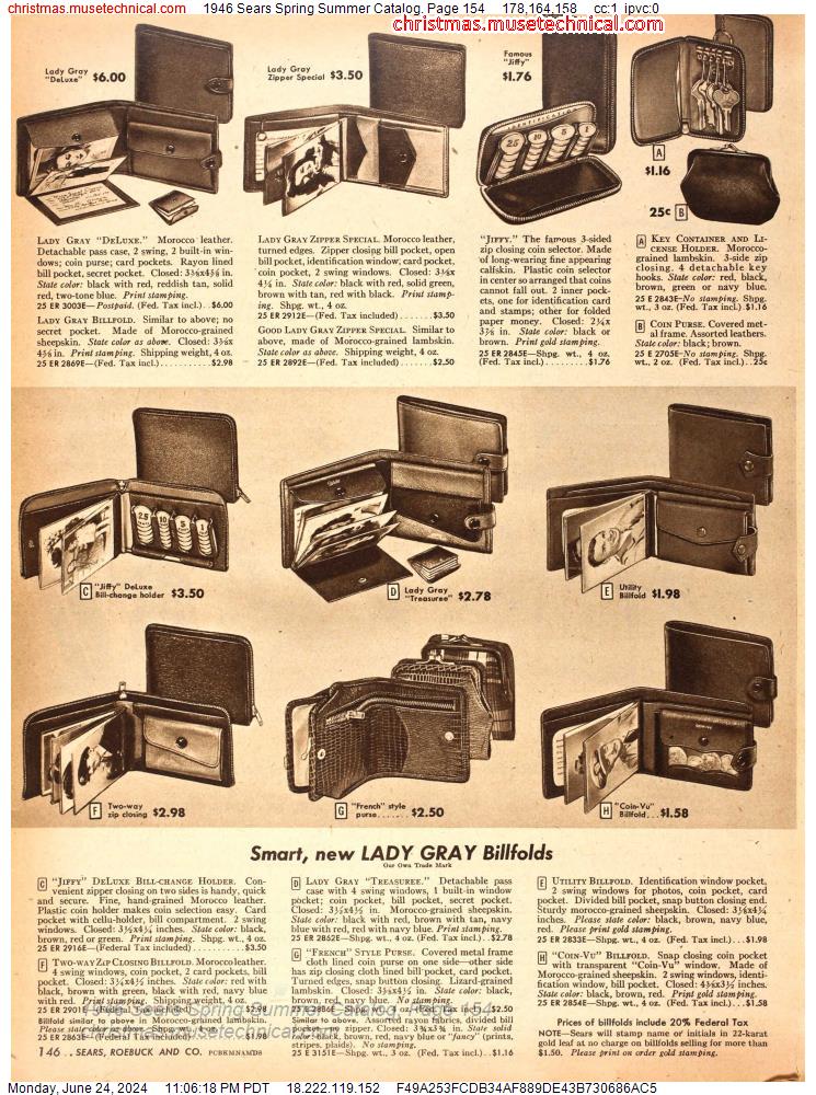 1946 Sears Spring Summer Catalog, Page 154