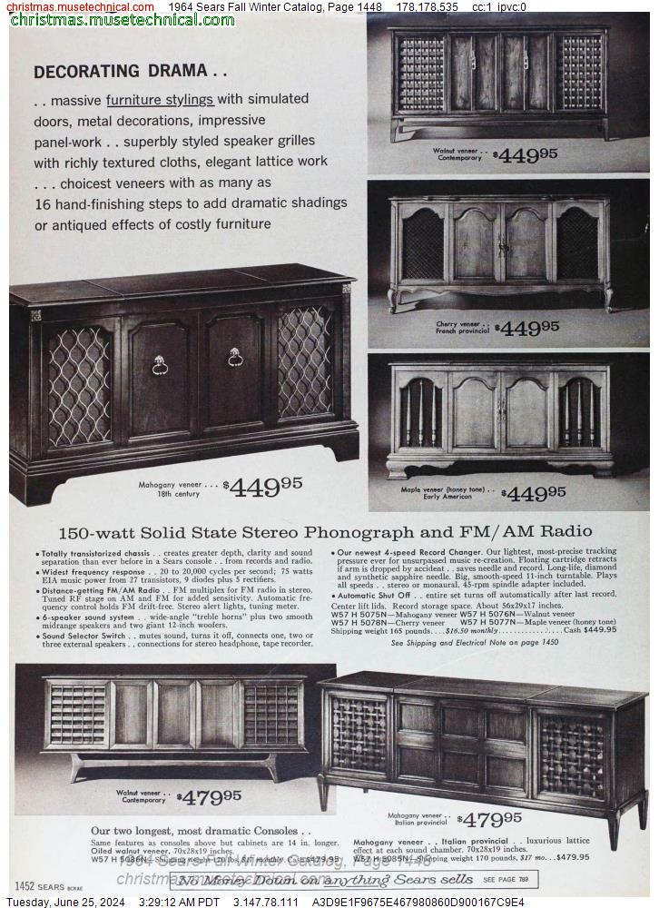1964 Sears Fall Winter Catalog, Page 1448