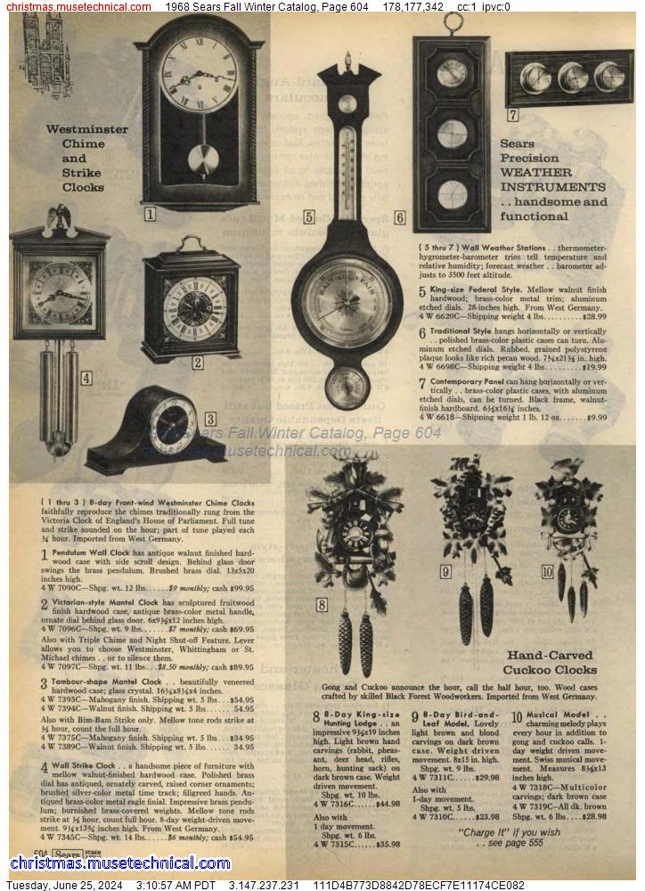 1968 Sears Fall Winter Catalog, Page 604