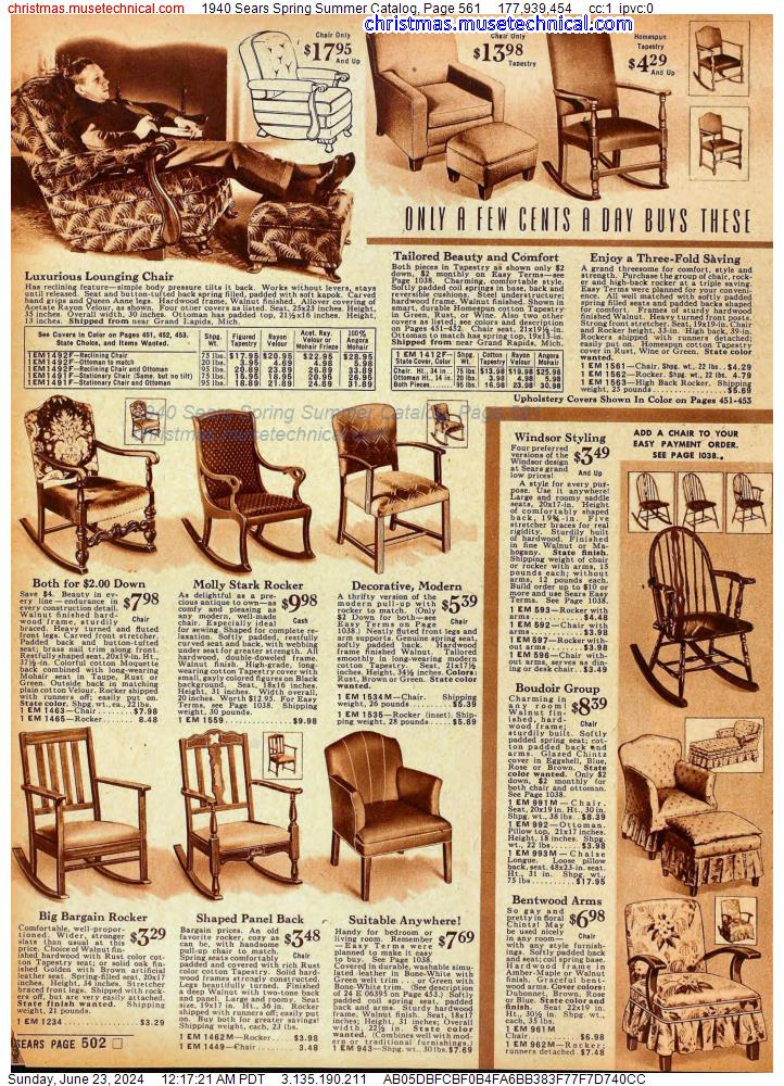 1940 Sears Spring Summer Catalog, Page 561