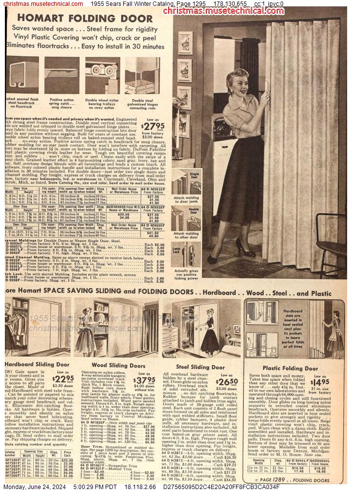 1955 Sears Fall Winter Catalog, Page 1295