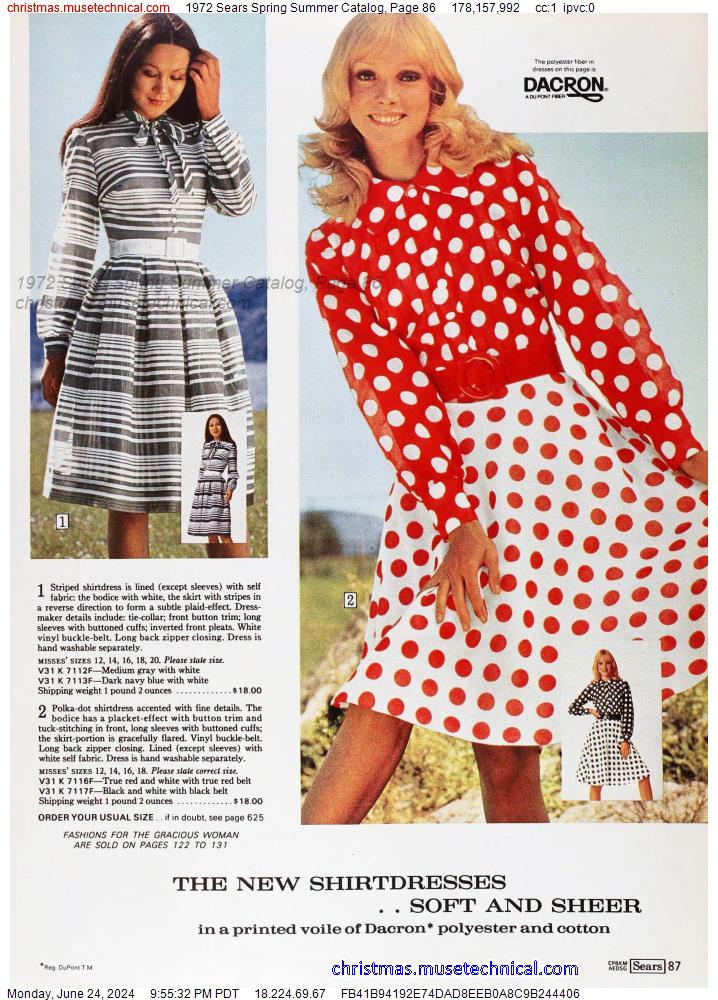 1972 Sears Spring Summer Catalog, Page 86