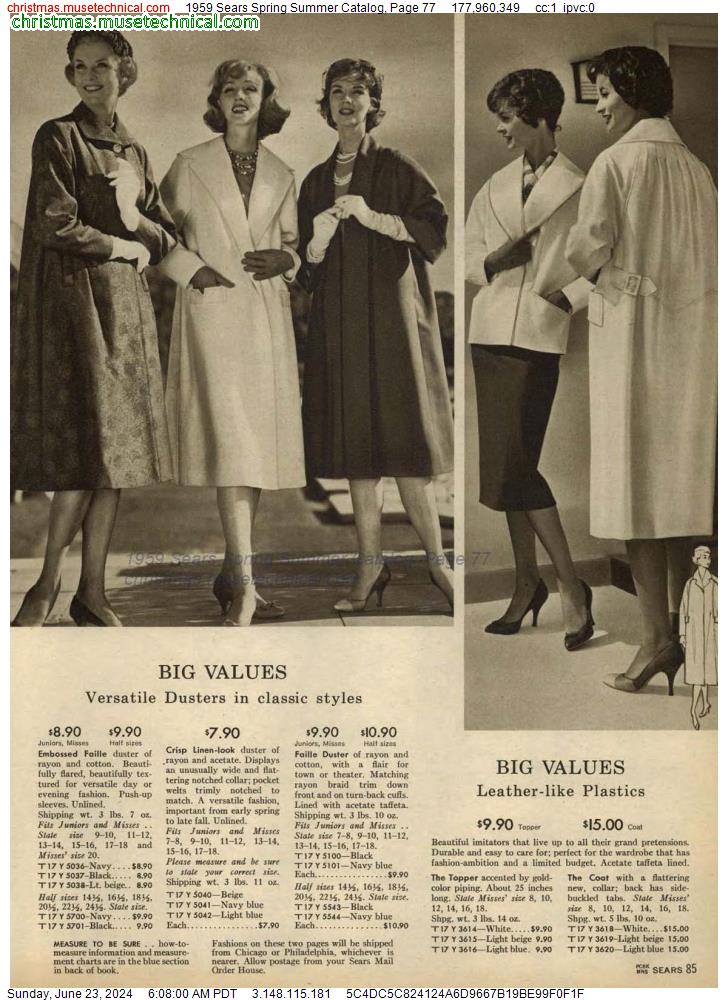 1959 Sears Spring Summer Catalog, Page 77
