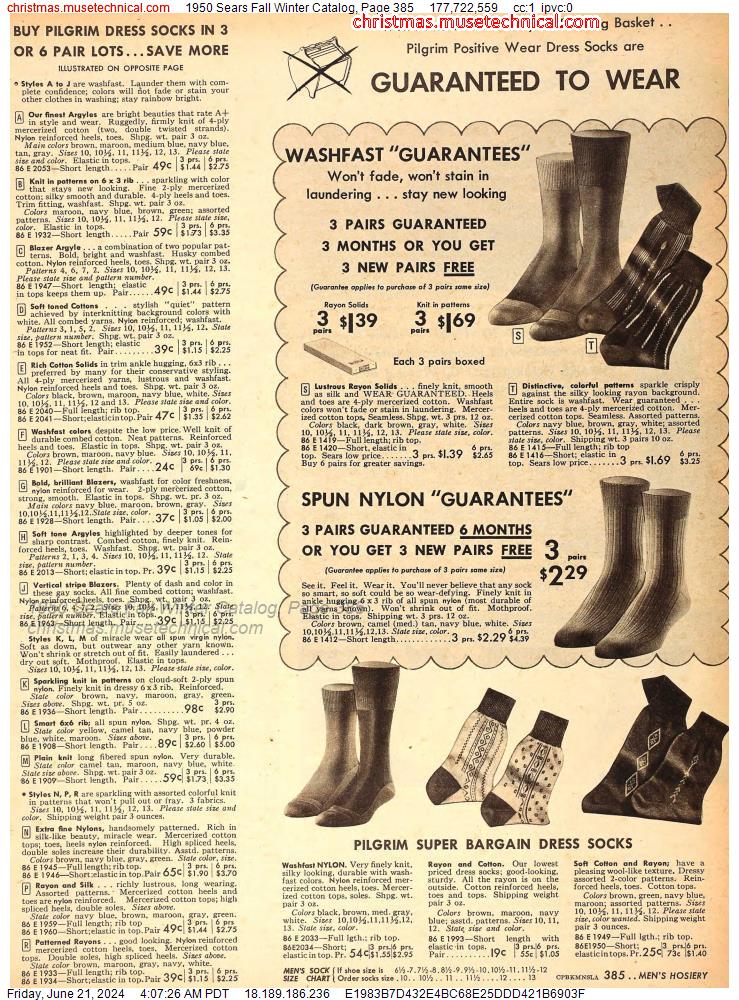 1950 Sears Fall Winter Catalog, Page 385