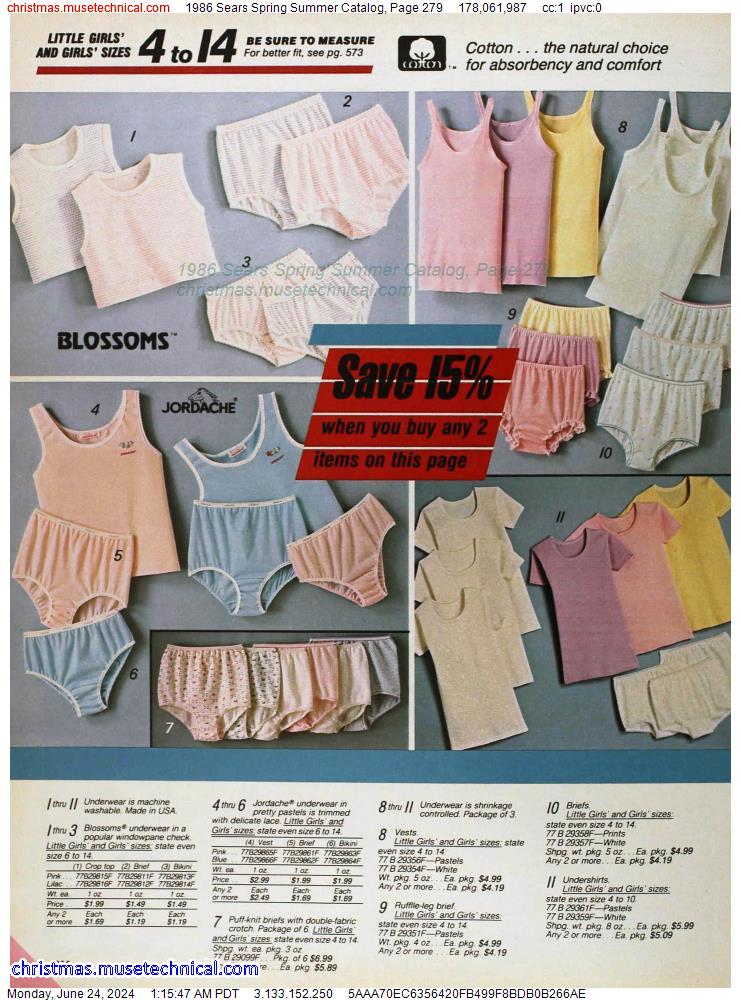 1986 Sears Spring Summer Catalog, Page 279