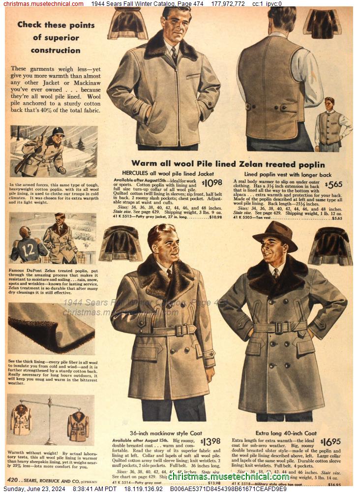 1944 Sears Fall Winter Catalog, Page 474