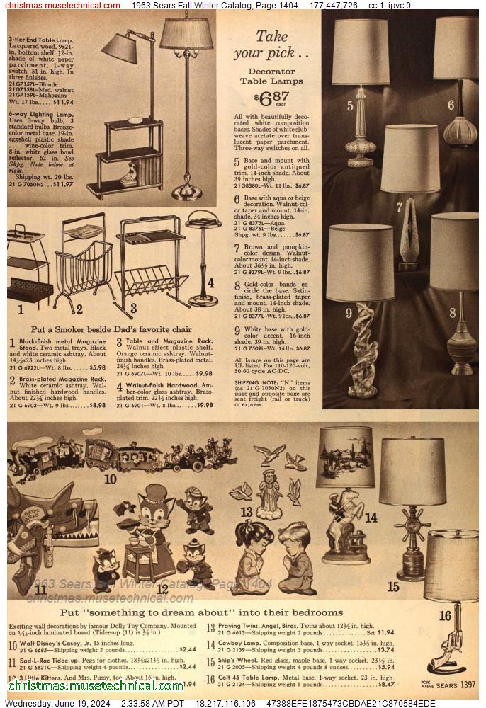 1963 Sears Fall Winter Catalog, Page 1404