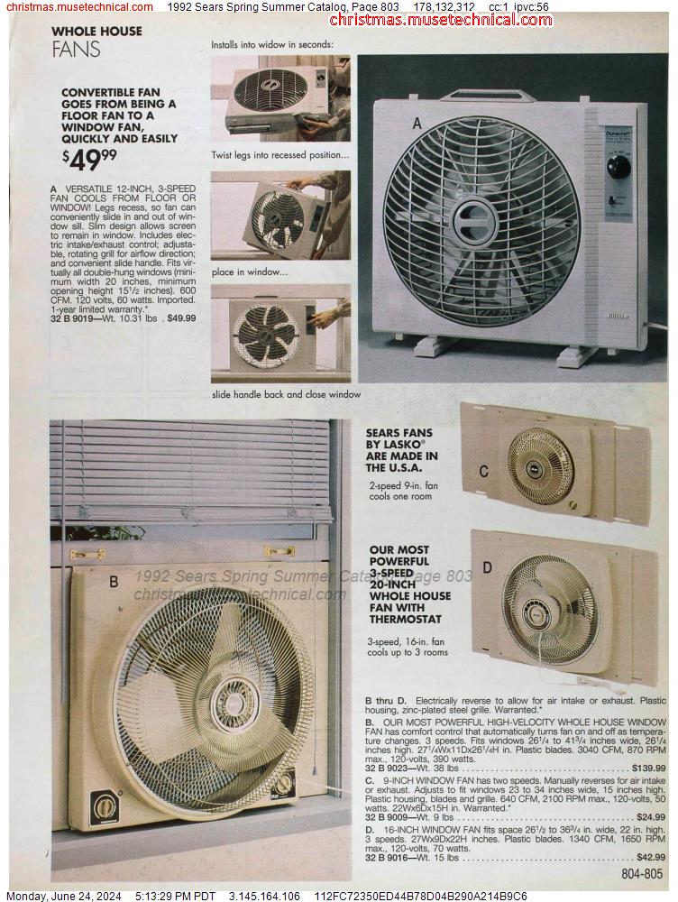 1992 Sears Spring Summer Catalog, Page 803
