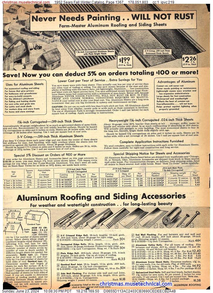 1952 Sears Fall Winter Catalog, Page 1367