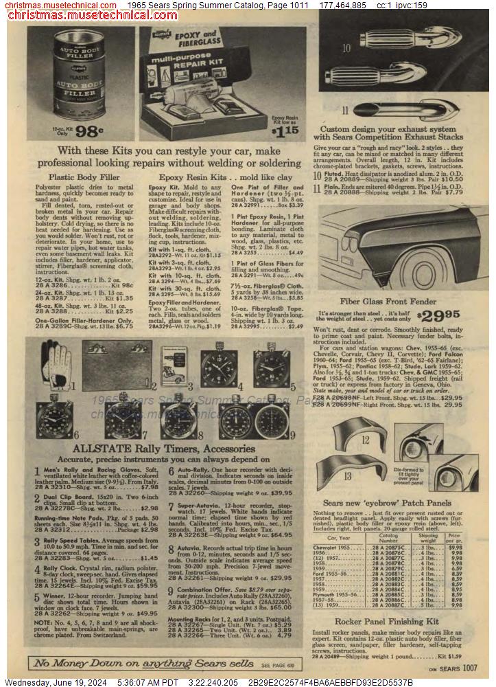 1965 Sears Spring Summer Catalog, Page 1011