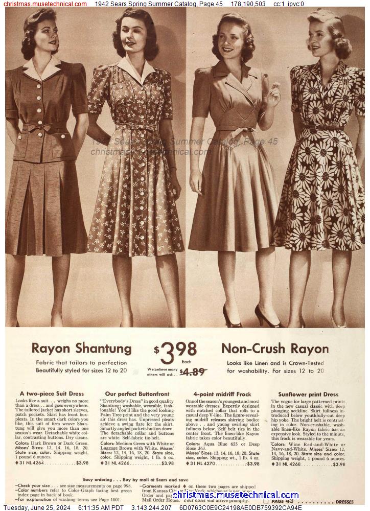 1942 Sears Spring Summer Catalog, Page 45