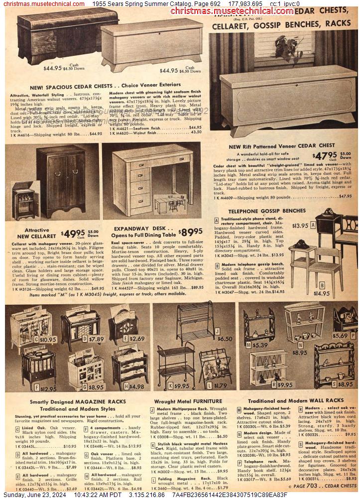 1955 Sears Spring Summer Catalog, Page 692