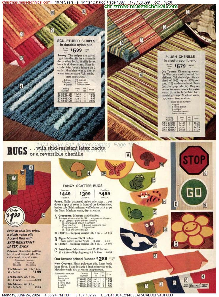 1974 Sears Fall Winter Catalog, Page 1387
