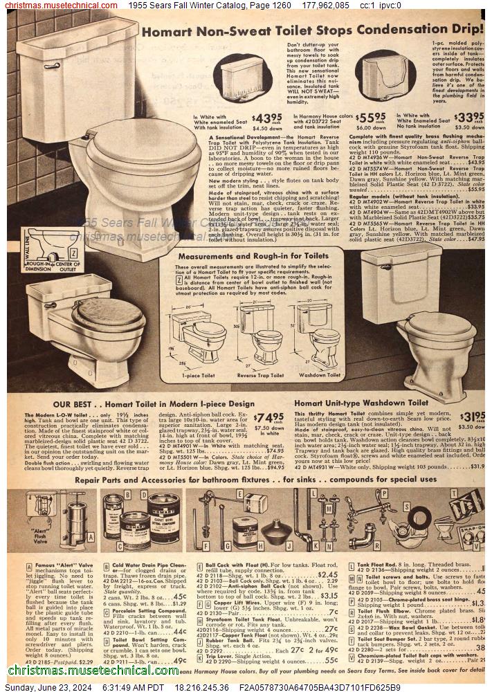 1955 Sears Fall Winter Catalog, Page 1260