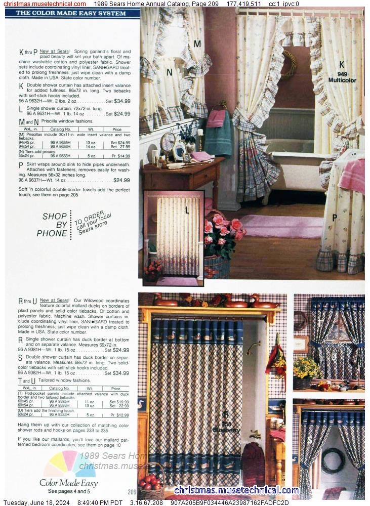 1989 Sears Home Annual Catalog, Page 209