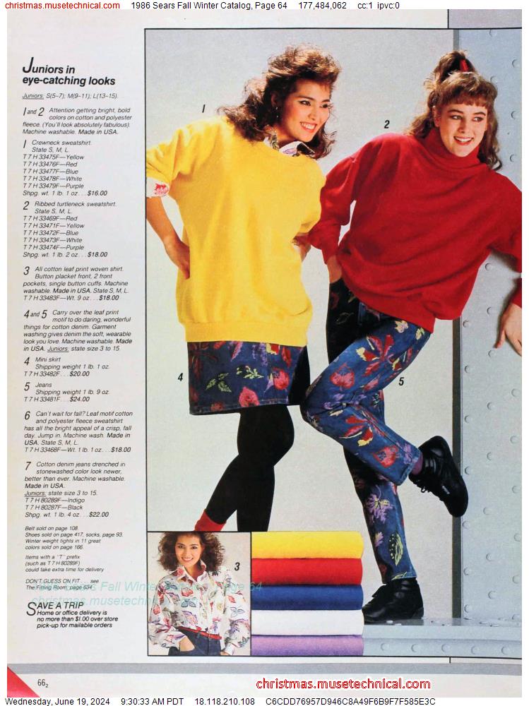 1986 Sears Fall Winter Catalog, Page 64