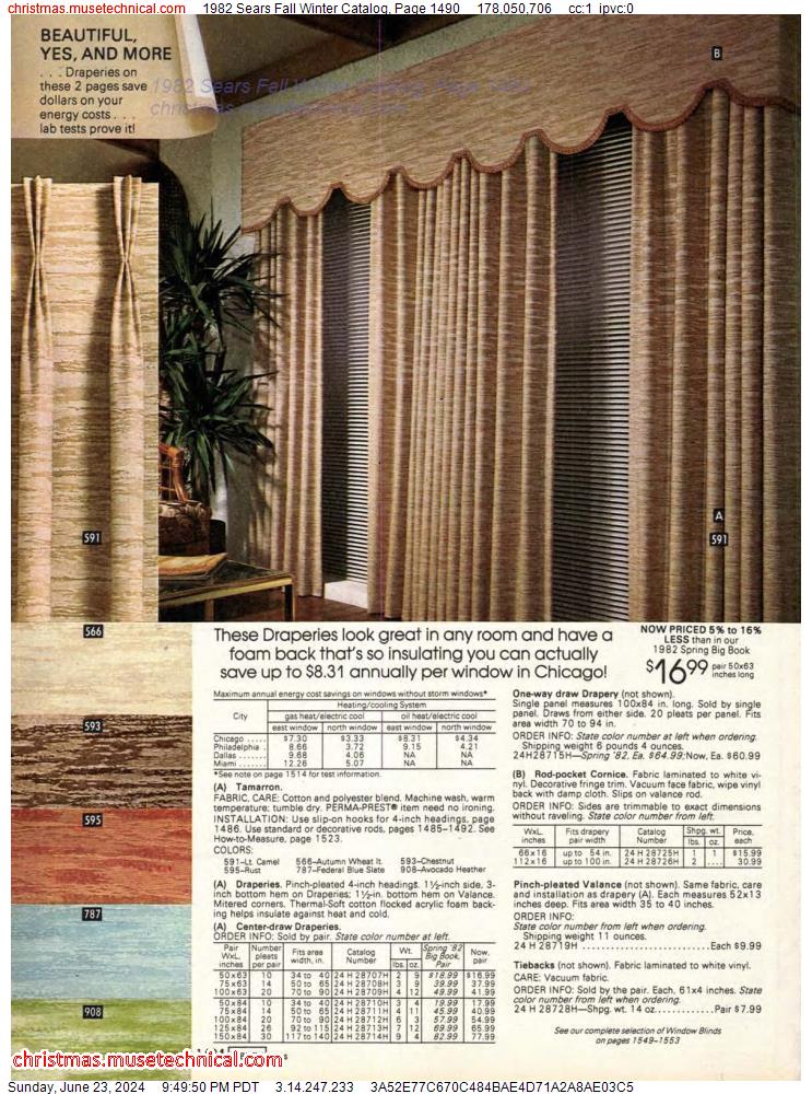1982 Sears Fall Winter Catalog, Page 1490