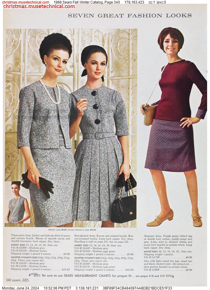 1966 Sears Fall Winter Catalog, Page 340