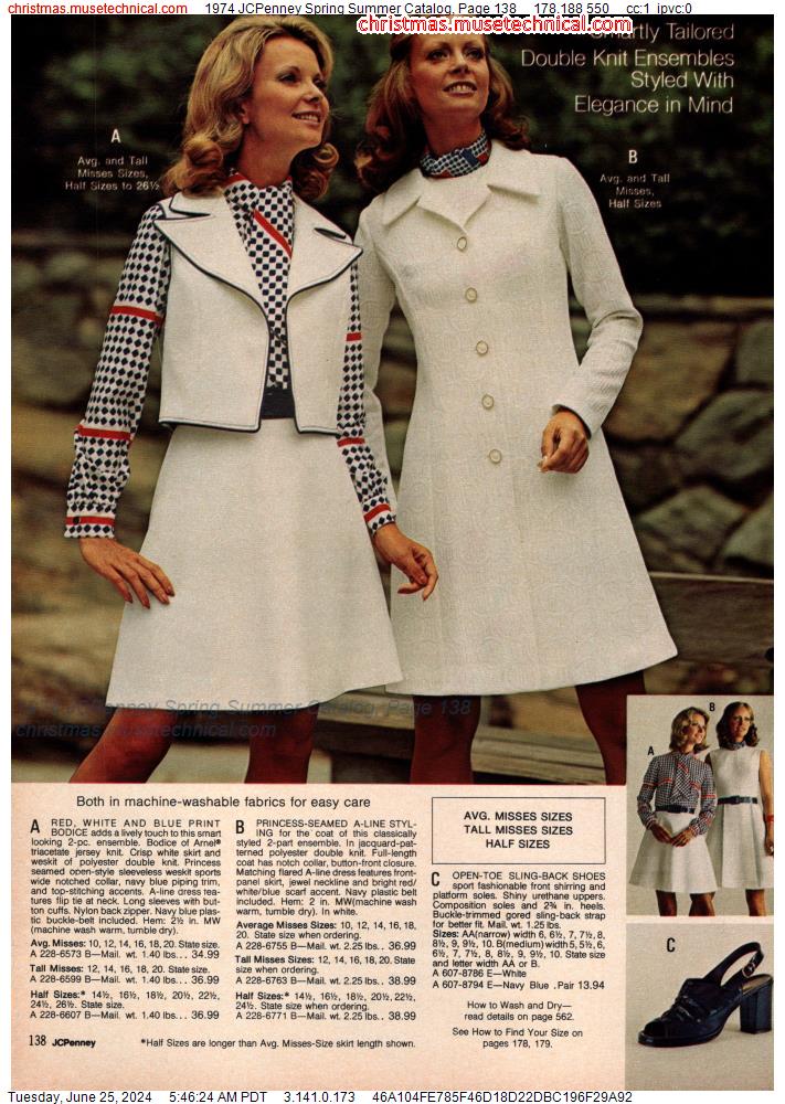 1974 JCPenney Spring Summer Catalog, Page 138