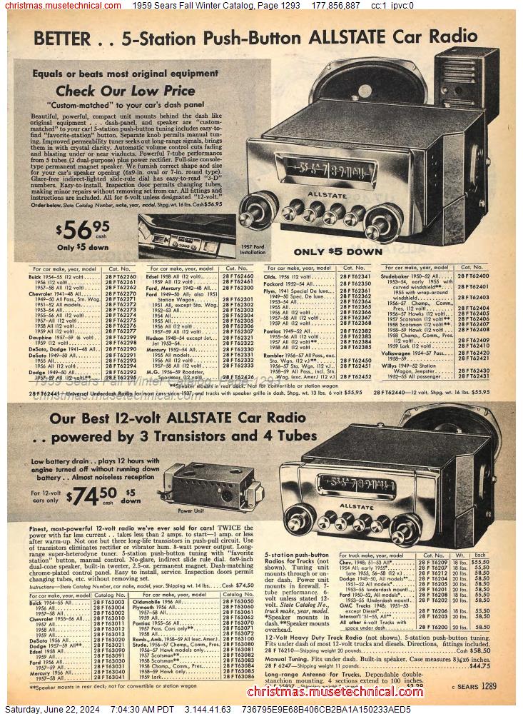 1959 Sears Fall Winter Catalog, Page 1293